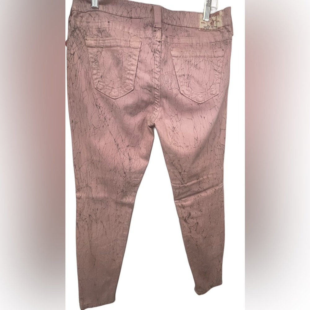 True Religion Crinkle Print Halle Jeans Sz 31 - Picture 2 of 5